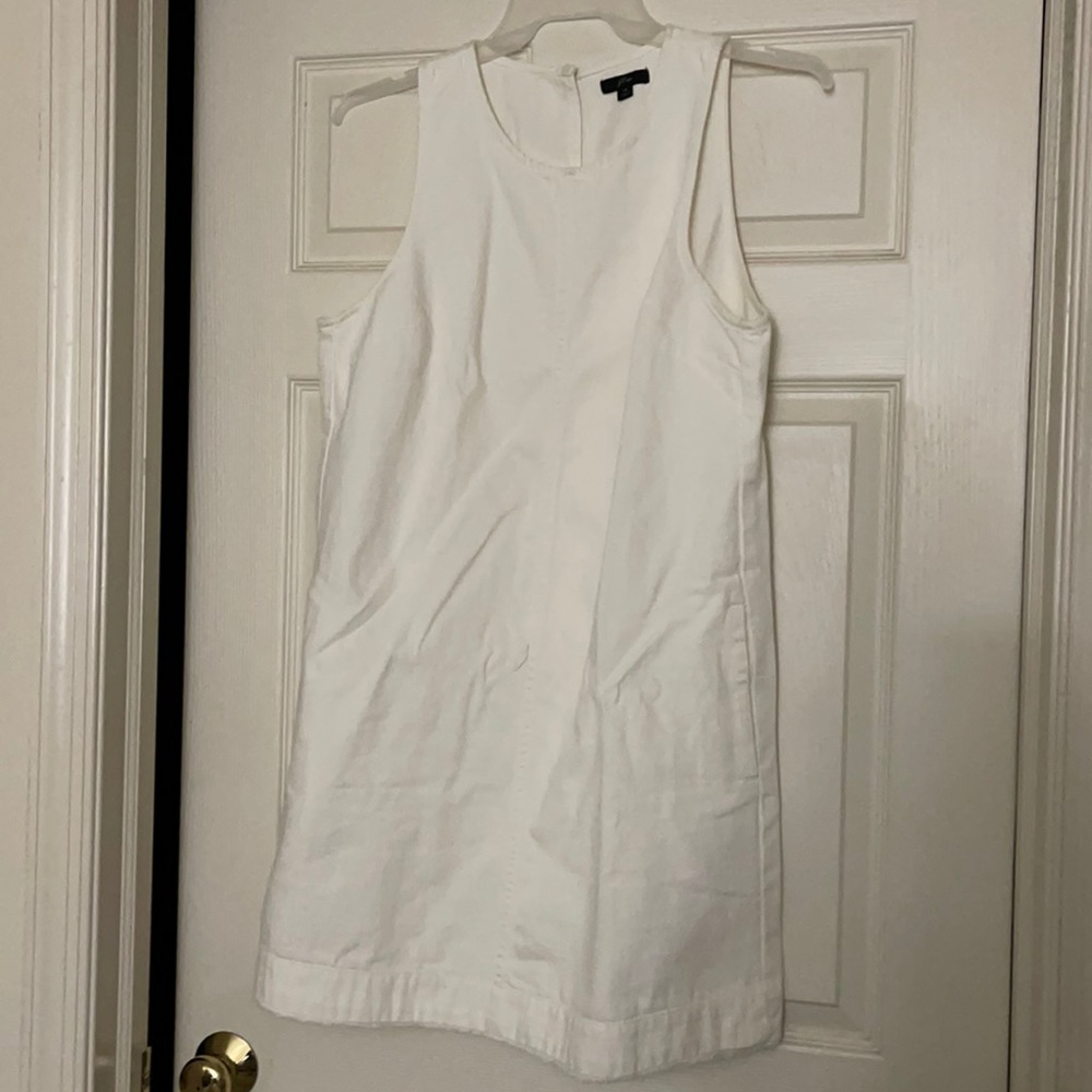 White Denim Shift Dress by J.Crew
